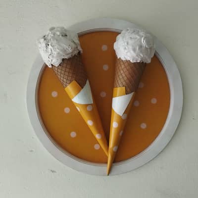 Ice Cream Cone Wall Decor for Shop / Cafe