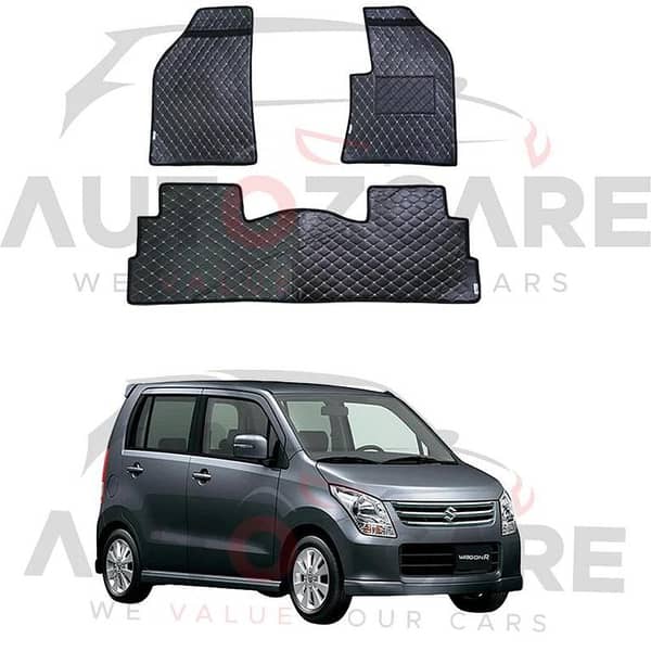 Suzuki Wagon R 7D Floor Mat ( Flat Style ) 3PCS - Model 2008- 2013