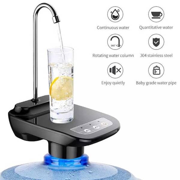 Wireless Portable Electric Water Bottle Pump with Large Base for Automatic Dispensing