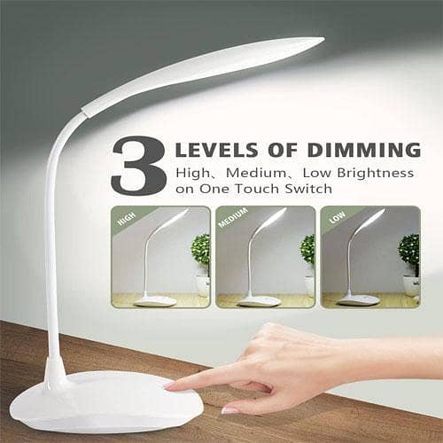 Portable Touch Control Desk Lamp with Eye Protection and USB Rechargeable Feature - 3 Brightness Levels