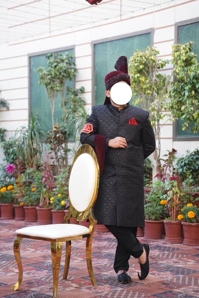 Designer Sherwani with Aitchison Turban – Like new-