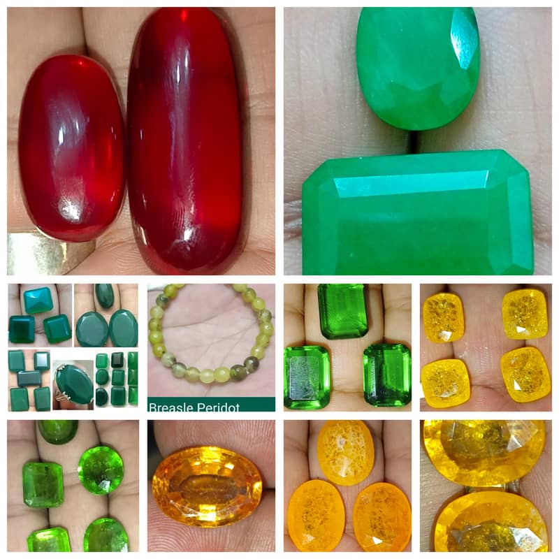 Yaqoot Ruby Pukhraj topaz Zamurad emarled Panna Peridot natural stone 0