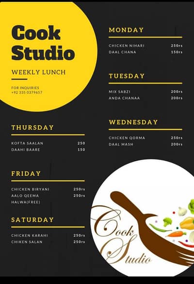 Graphic Designing | Menu Cards | Business Card