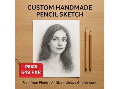 Customize Pencil Sketch | A4 Size | From Your Photo | Perfect Gift