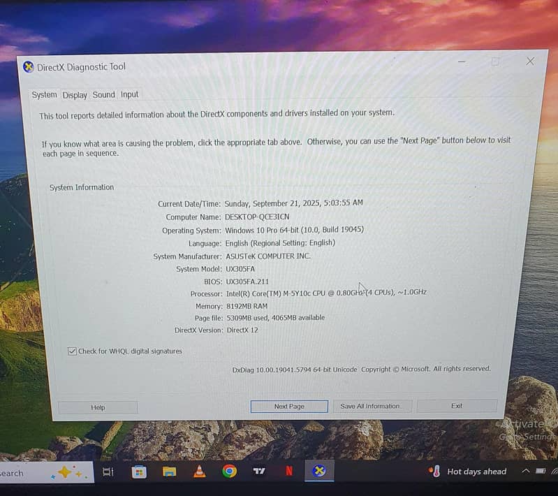 Asus notebook Slim 9