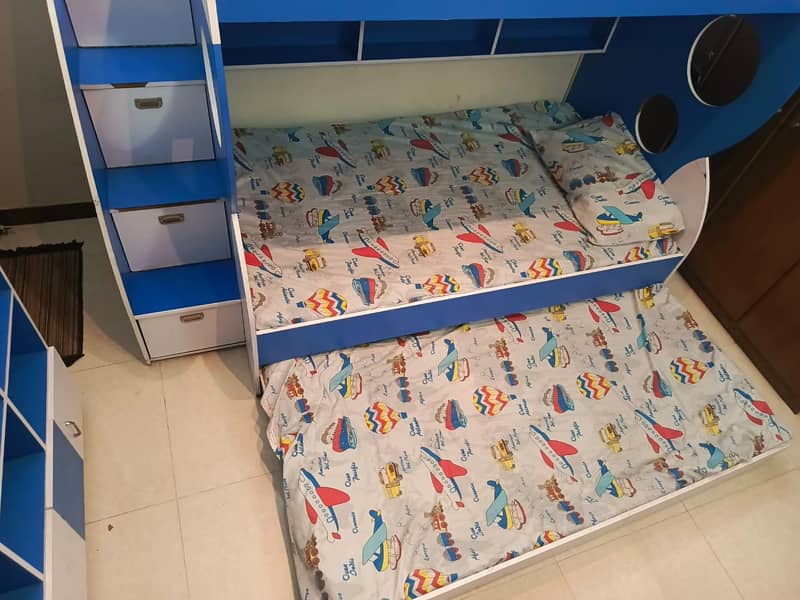 buck bed, study table and rack 3