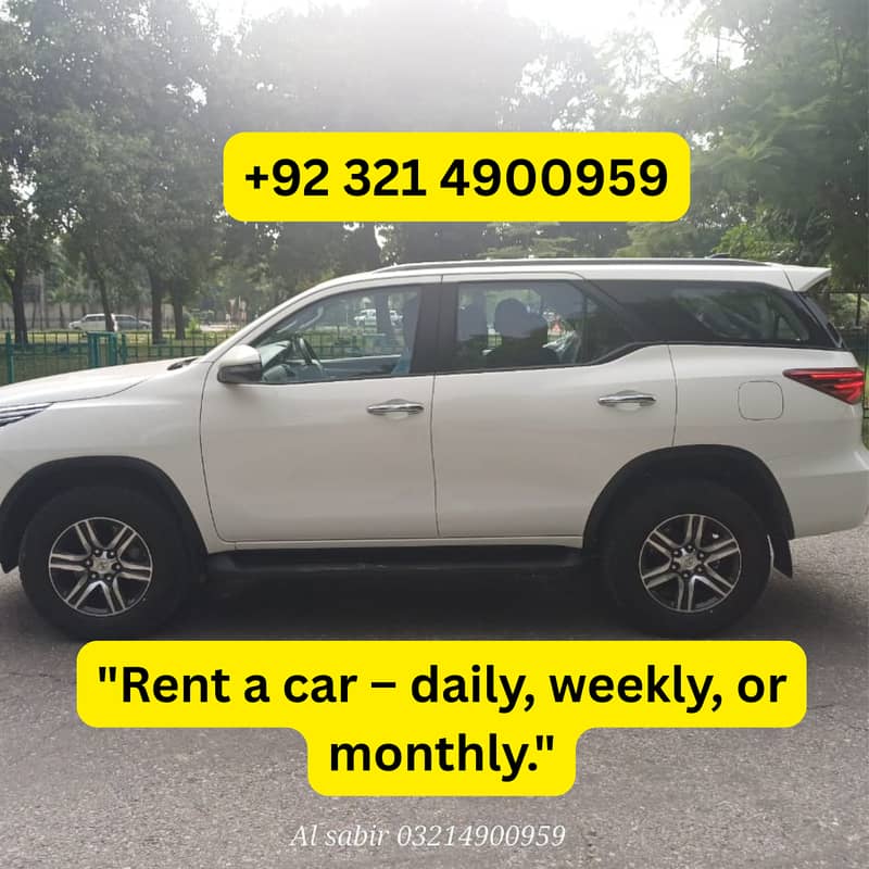 Fortuner - Car Rental, Rent a Fortuner Daily, weekly, Monthly Availble ...