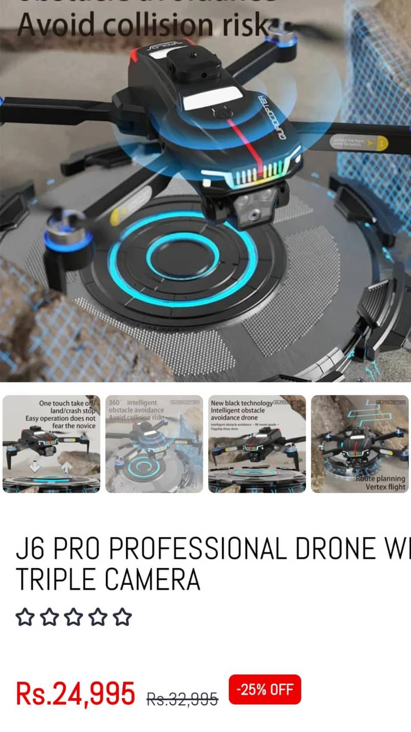 "J6 Pro Drone – HD Camera, Obstacle Avoidance & Intelligent Flight" 6
