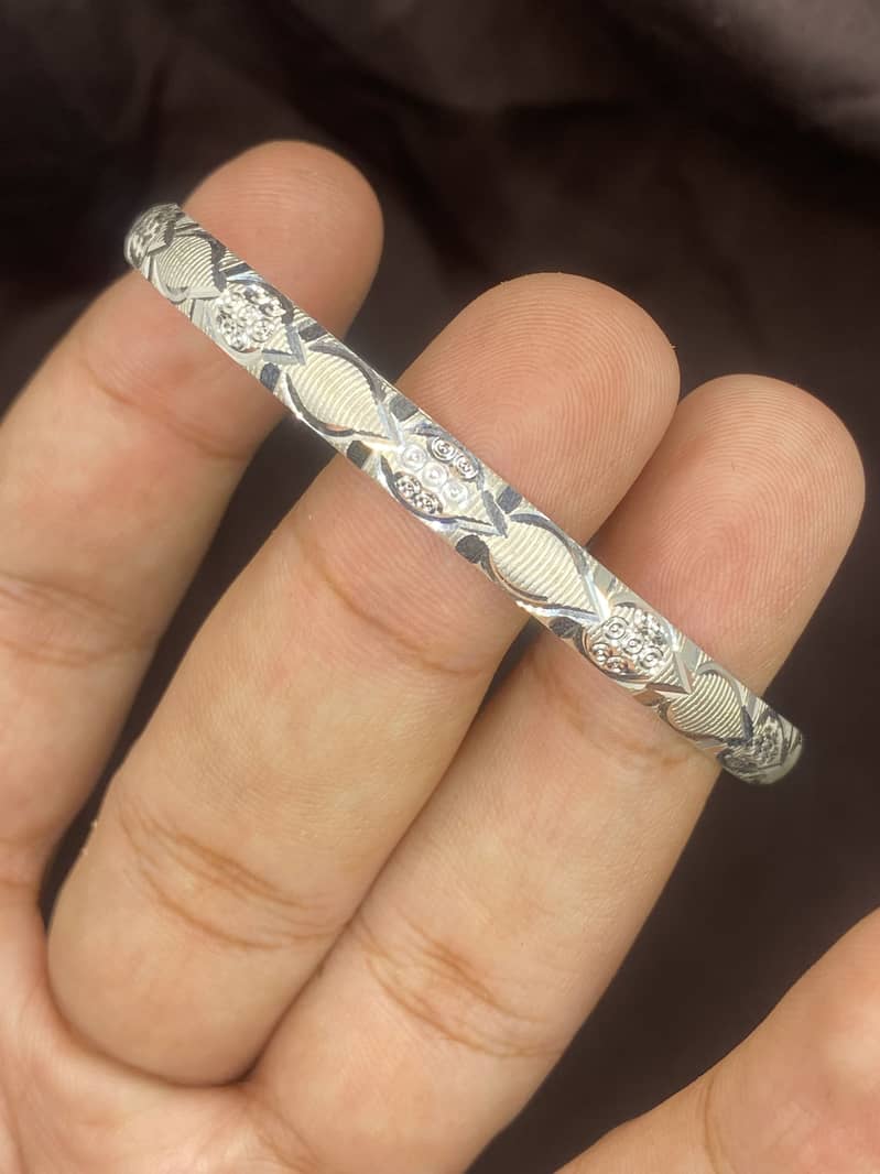 Silver chandi bangles custom designs 11