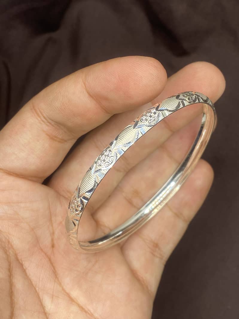 Silver chandi bangles custom designs 14