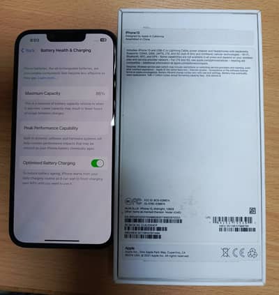 Apple iPhone 13 128GB PTA approved with Box 86% Battery