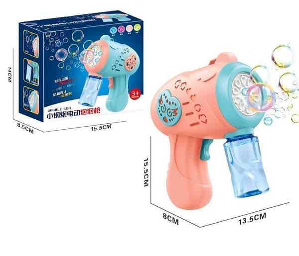 Electric Automatic Soap Bubble Gun Machine with LED Lights - 10 Holes Perfect for Kids Summer Parties and Celebrations