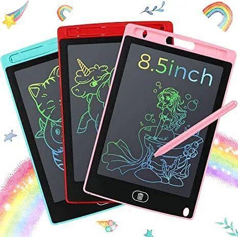 8.5 Inch Multicolor LCD Writing Tablet - Digital Drawing Pad and Erasable Writing Board for Kids