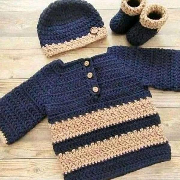 Best Quality Woolen Sweater for Babies -Baby Baba Crochet set -Handmade Crochet Sweater
