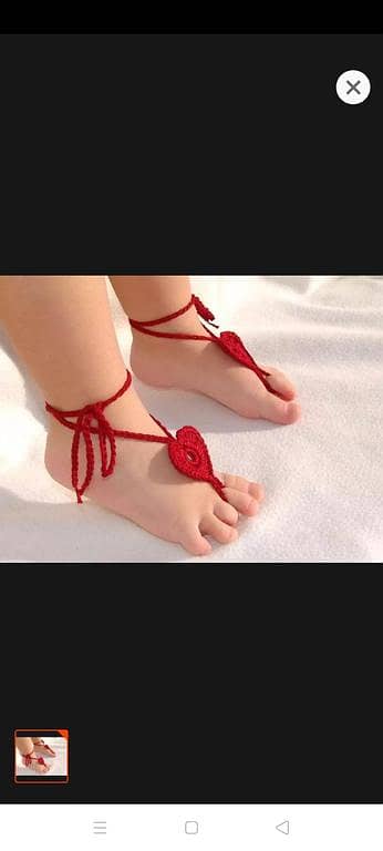 Handmade Stylish 1 Flower Crochet baby BAREFOOT SANDALS Trending
