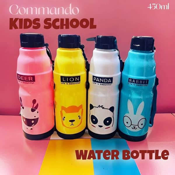 Commando Unbreakable Water Bottle 650ml for Kids - Stylish and Durable Designs
