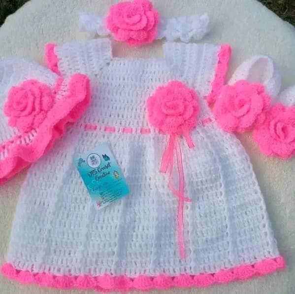 Handmade Crochet Baby Frocks