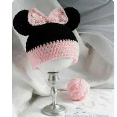 Handmade Crochet Mickey Cap for Girls