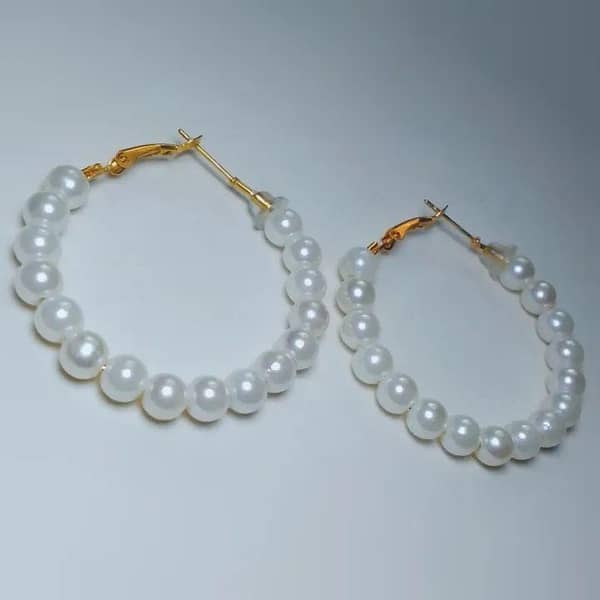 Korean Pearl Personality Wild Circle Earrings for Girls - Fashion Jewellery