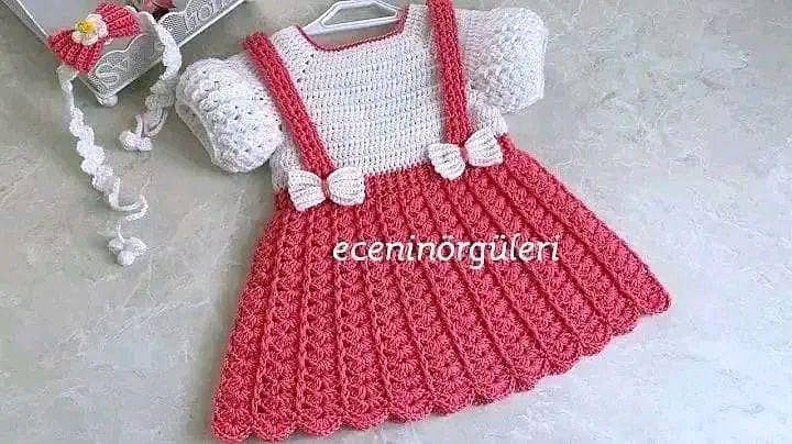 Woolen Baby Frock, Crochet Frock Full Set (Every Size And Color Available)