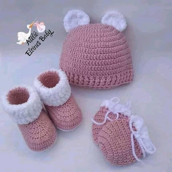Handmade Crochet Baby Caps with Accessories