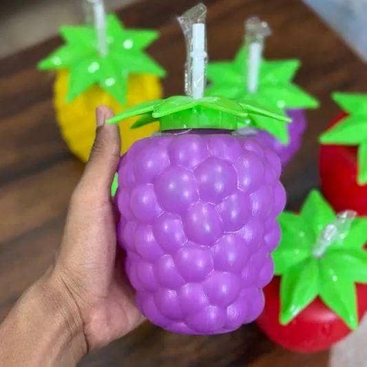 1 Pcs Plastic Tango Fruit Tumbler/Fruit Shaped Drink Cup With Straw_BPA Free Plastic_850ml