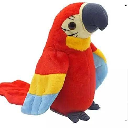 Stuffed Parrot with Colorful Wings