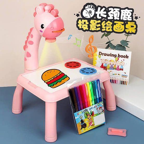 Kids Drawing Projector, Trace and Draw Projector Toy Drawing Board Tracing Desk Learn to Draw Sketch Machine Art Tracing Projector, Educational Drawing Playset for Kids Boys Girls (Giraffe)