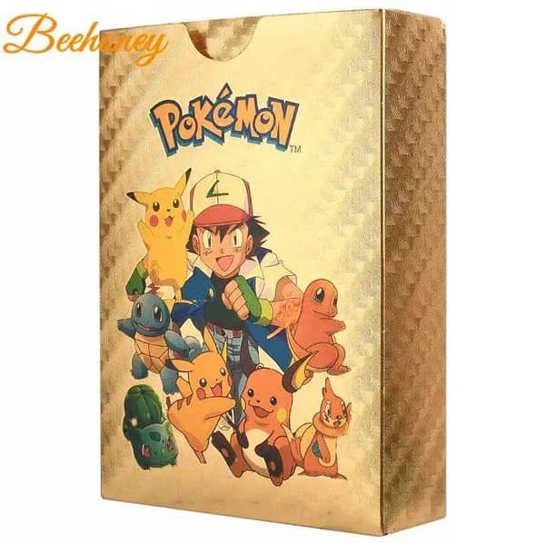 55-Piece Pokémon Gold Foil TCG Card Set - English Version for Collectors