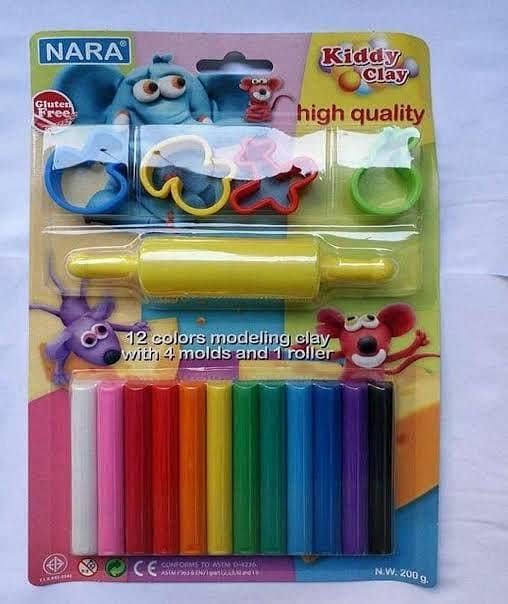 Modelling Clay 12 Colours , Cutters and Rollers Included