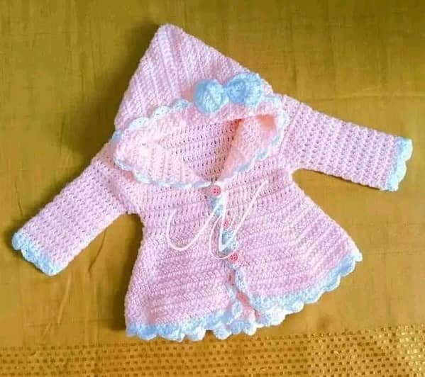 Crochet Full Set Woolen Baby Frock in All Sizes and Colors