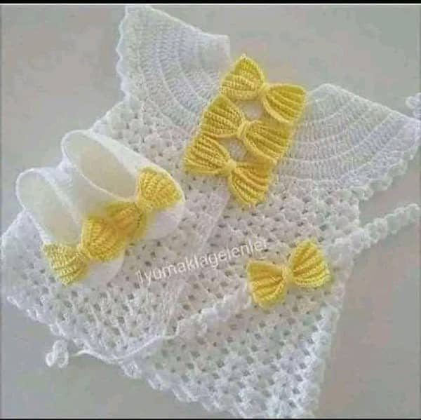 Handmade Crochet Baby Frock for Girls