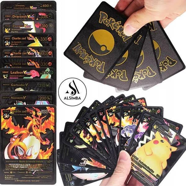 55-Piece English Version Gold Foil Pokemon Cards Set for Fans