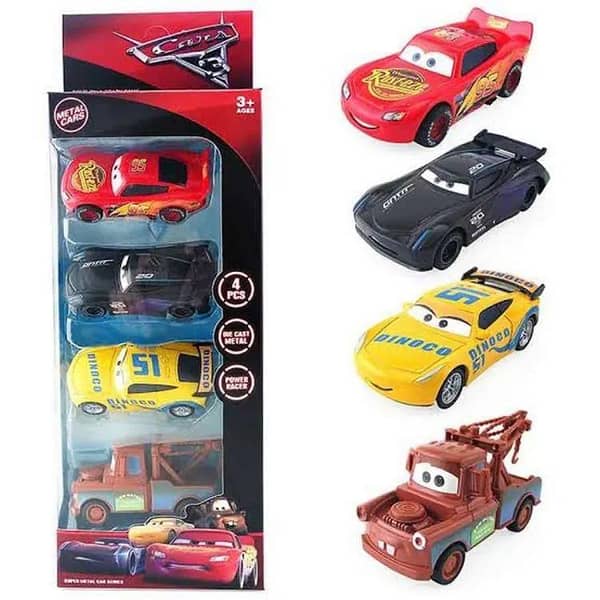 Mcqueen Alloy Metal Cars 4-Piece Set for Kids