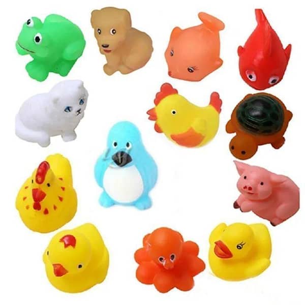 12-Piece Set of Chu Chu Rubber Sound Toys for Infants