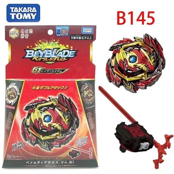 Takara Tomy B-145 DX Starter Benome Diabolos Metal Beyblade with LR Launcher