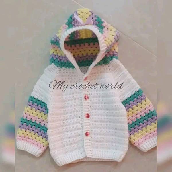 Handmade crochet hoodie for boys and girls