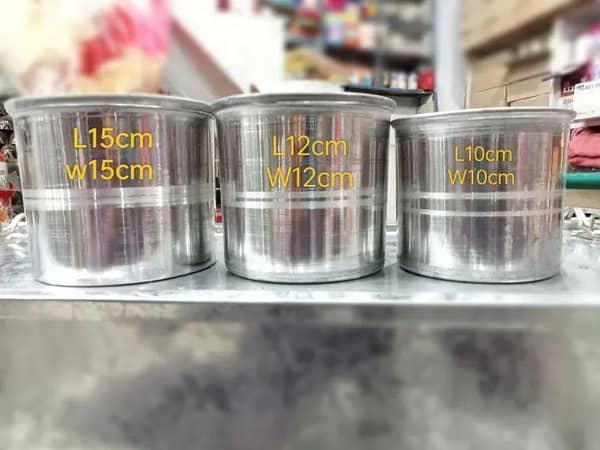 Set of 3 Silver Bowls for Ice