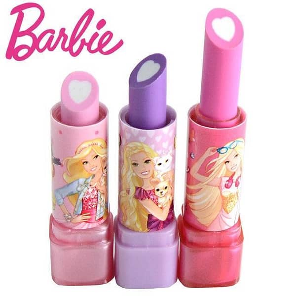 Set of 3 Generic Lipstick Design Erasers for Kids and Girls