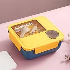 Portable Food Container with Spoon | Compact Lunch Box for School, Office, College & Picnic | Affordable & Leakproof Design