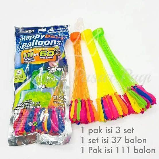 Happy Baby 111 Water Balloons - Fill 60 Balloons in 60 Seconds (Set of 3)