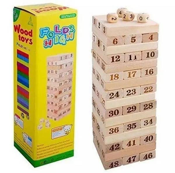 Jenga Colourful Blocks Stacking Game