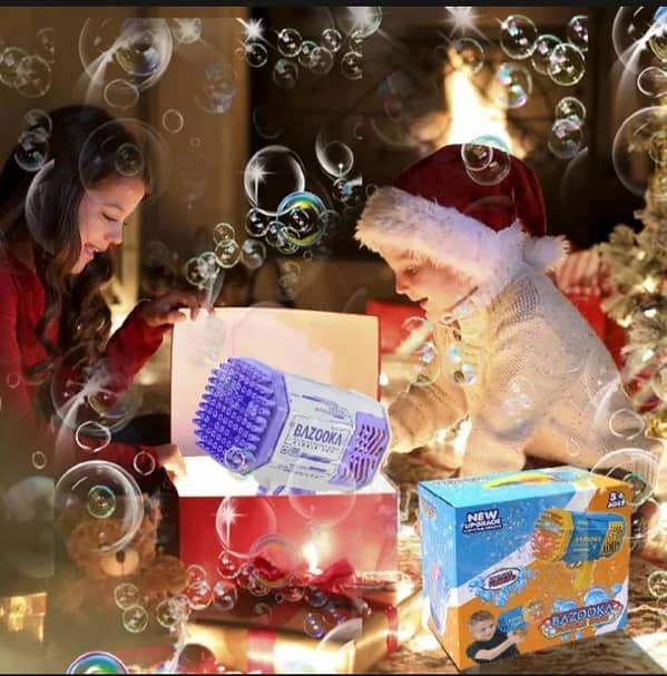 Automatic Bazooka Bubble Maker with 36-Hole Electric Bubble Gun