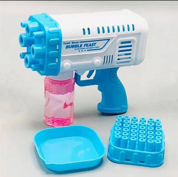 Bubble Guns Bubble Maker 32 Hole Bubble Gun With 1 Liquid Bottle Outdoor Fun Kids Toys for Boys and Girls