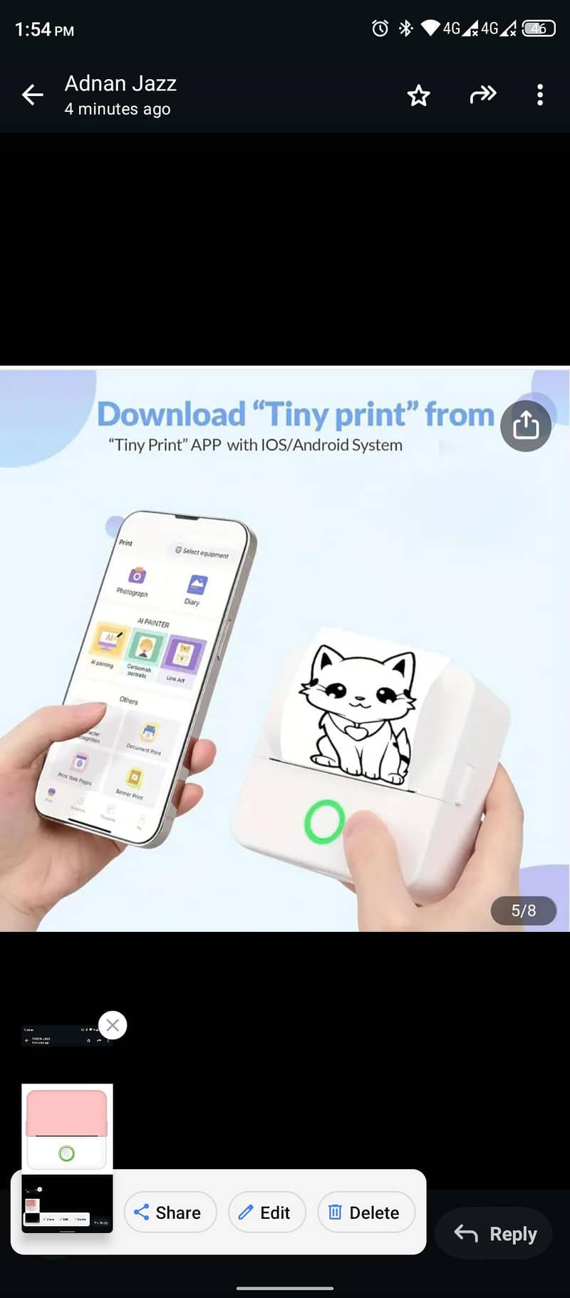 Thermal Printer Wireless Bluetooth Connection 2
