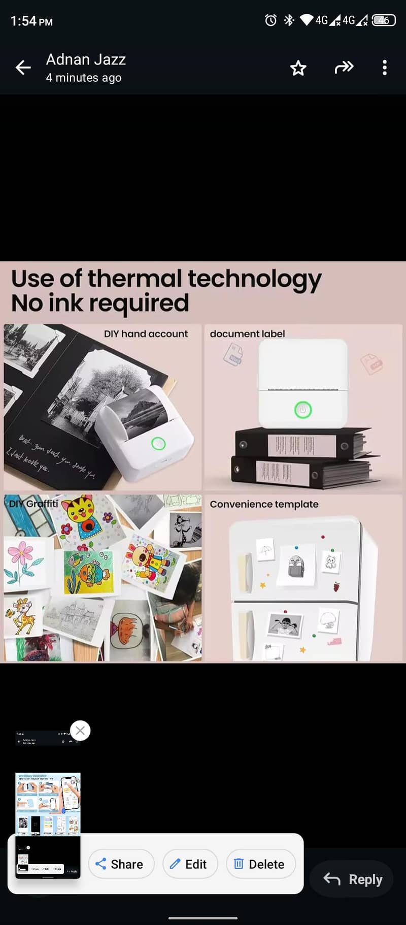 Thermal Printer Wireless Bluetooth Connection 3