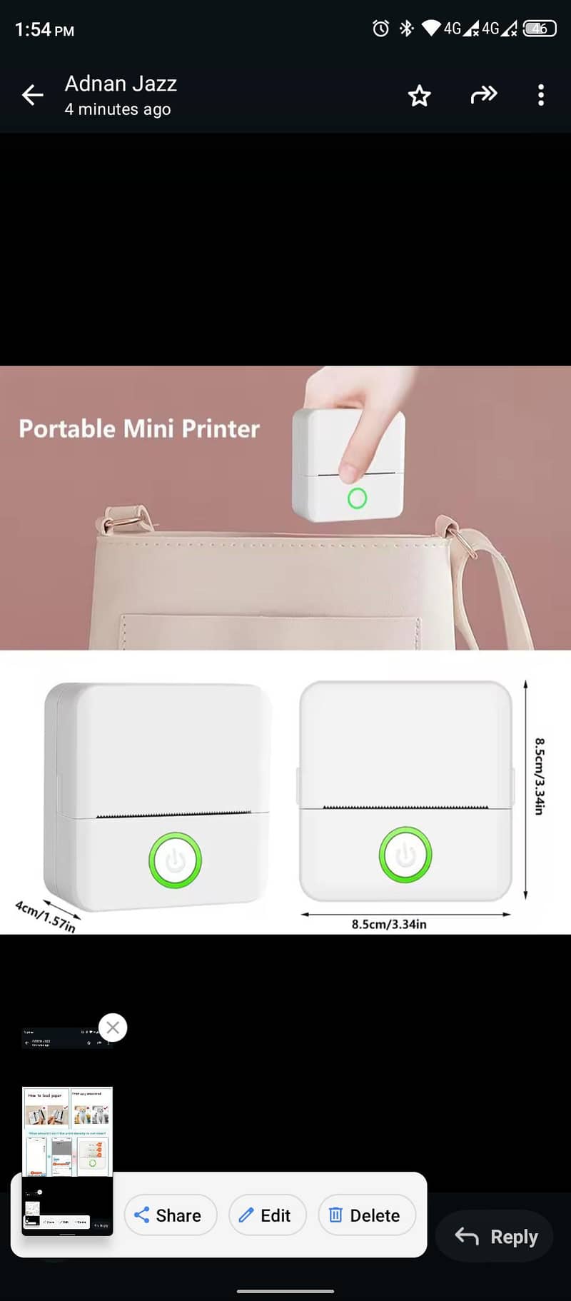 Thermal Printer Wireless Bluetooth Connection 4