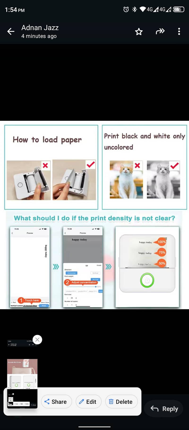 Thermal Printer Wireless Bluetooth Connection 6