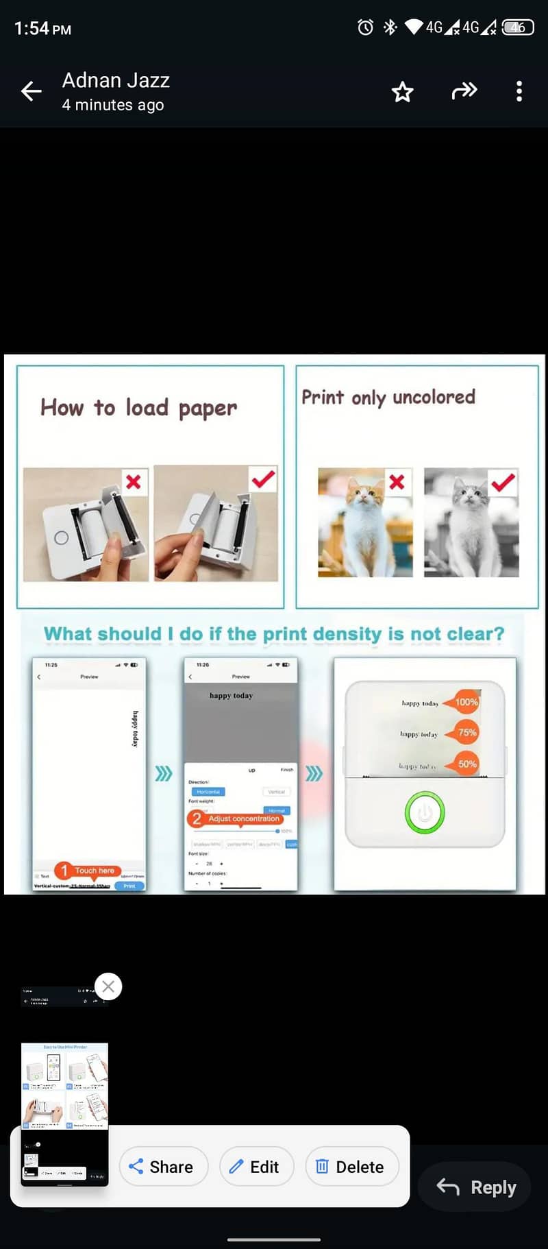 Thermal Printer Wireless Bluetooth Connection 7