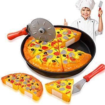 Pizza Cutting Food Set With Cutter and Tools Pretend Play Toy